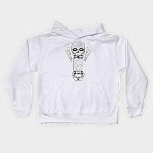 Skateboard and skull Kids Hoodie